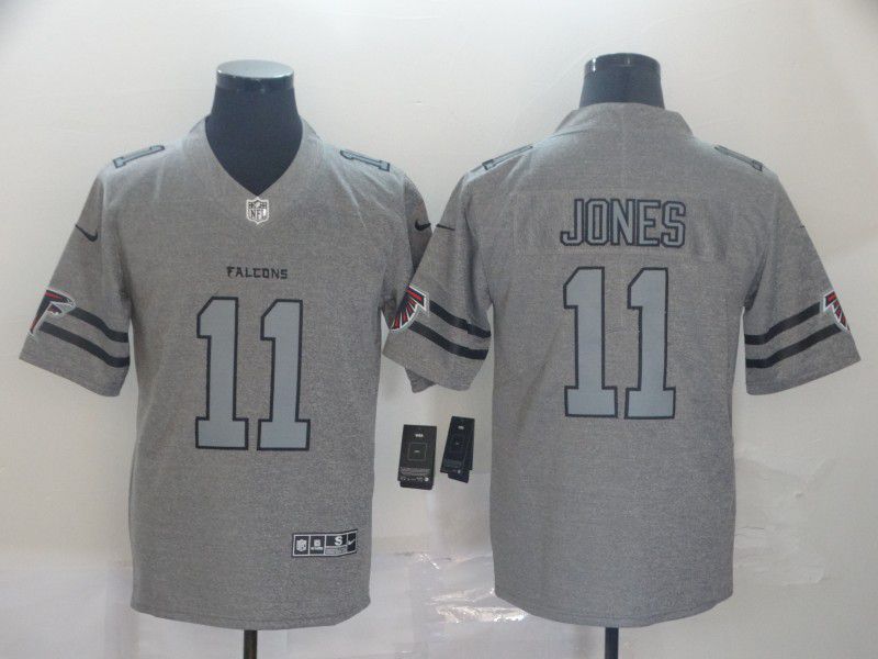 Men Atlanta Falcons 11 Jones Grey Retro Nike NFL Jerseys